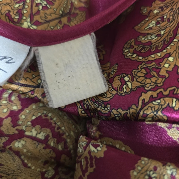VINTAGE KATHRYN Robe Belted Pockets Floral Satin - Picture 9 of 17